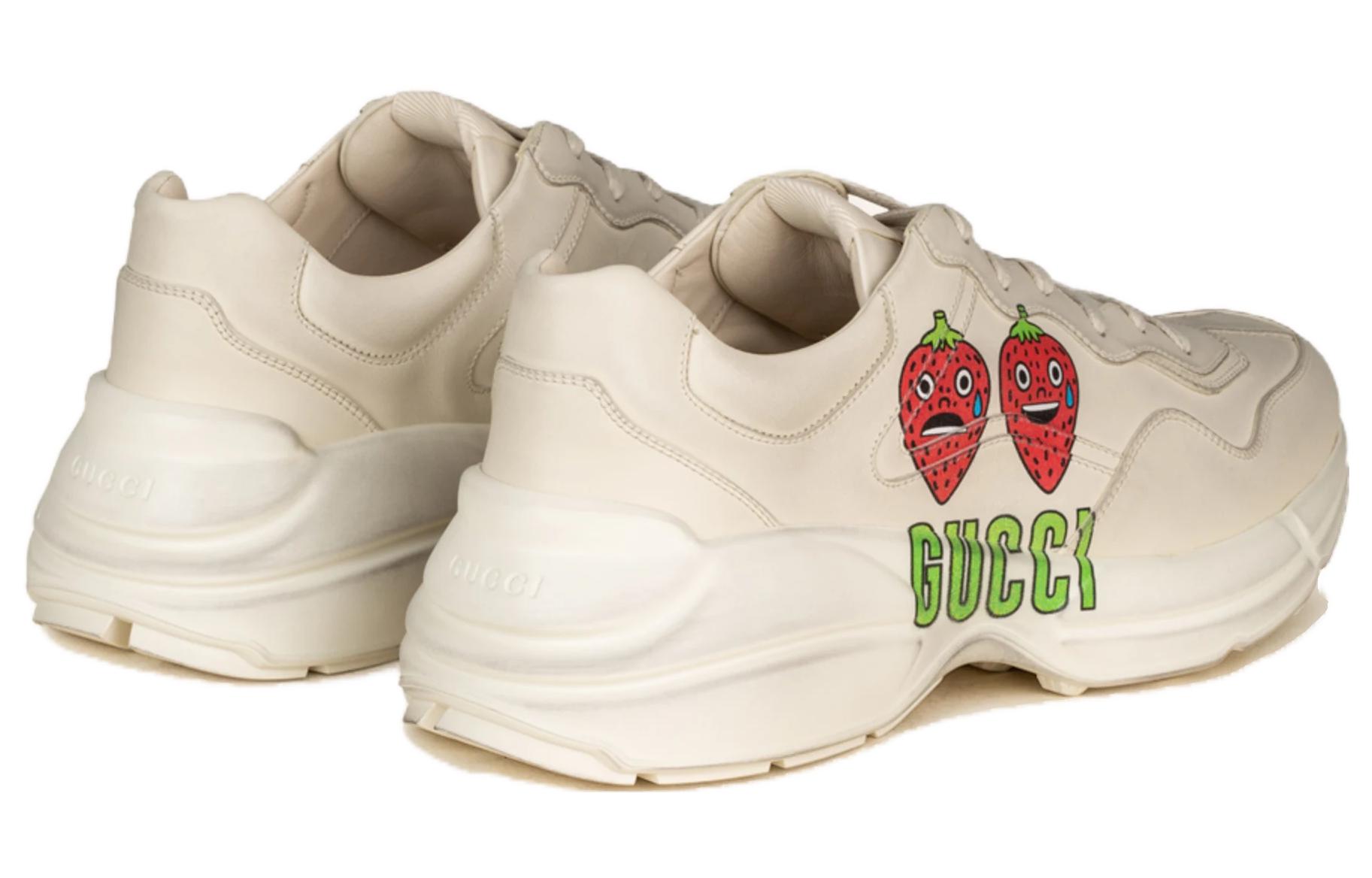 Lookbook 古驰 Rhyton GG 苹果运动鞋 '奶油白 红' 699292-DRW00-9522