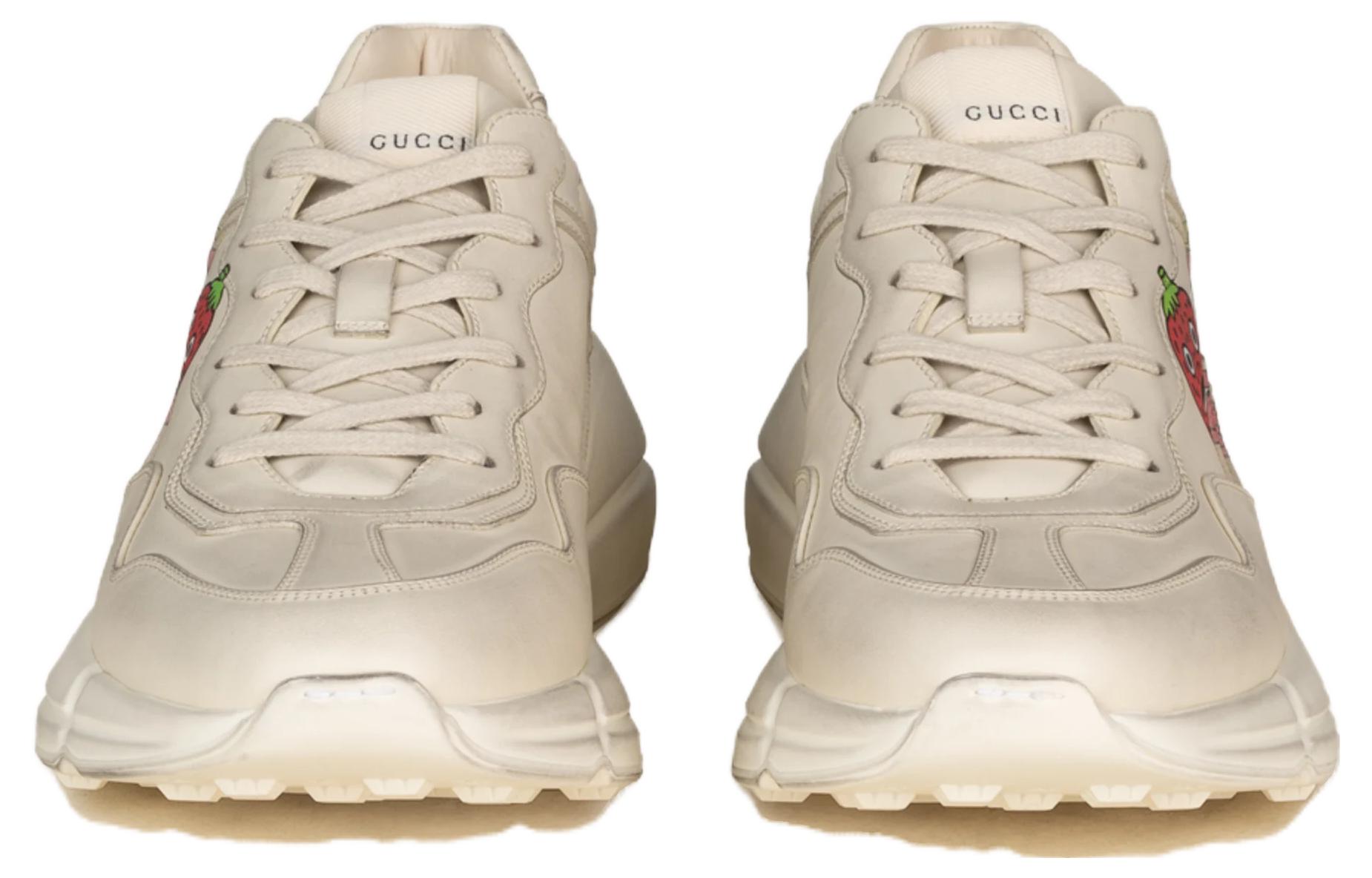 Shop 古驰 Rhyton GG 苹果运动鞋 '奶油白 红' 699292-DRW00-9522