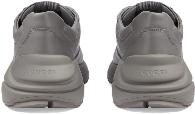 GUCCI古馳 Rhyton 皮革 圓頭繫帶 低幫 生活休閒鞋 6cm 男款 灰色 Shop GUCCI古馳 Rhyton 皮革 圓頭繫帶 低幫 生活休閒鞋 6cm 男款 灰色