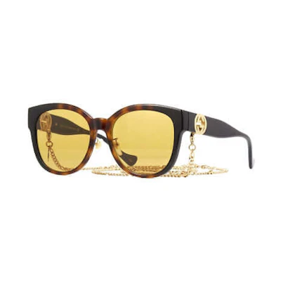 Gucci Round Chain Sunglasses Havana/Yellow (GG1028SK-003)