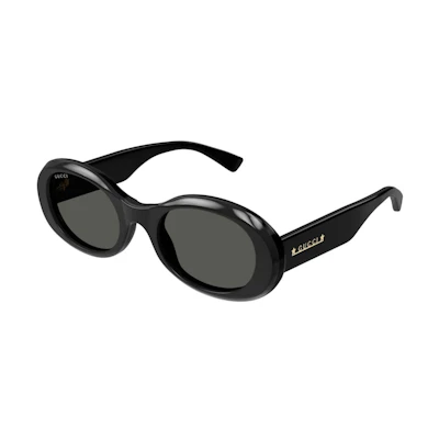 Gucci Round Frame Sunglasses Black/Grey (GG1587S-001-FR)
