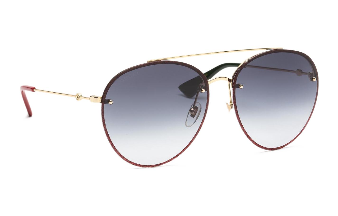 Lookbook GUCCI 圓形金屬框金色合金時尚設計太陽眼鏡 男女通用 GG0351S001