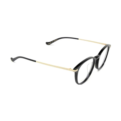 GUCCI Round Optical Glasses Black Plastic Frame with Engraved Temples Men GG1466OA001