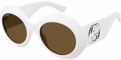 Gucci Round Sunglasses White/Brown (GG1647S-003) Gucci Round Sunglasses White/Brown (GG1647S-003)