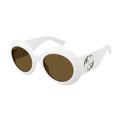 Gucci Round Sunglasses White/Brown (GG1647S-003)