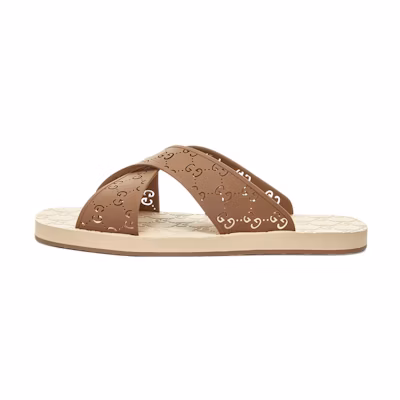 Gucci Rubber GG Slide 'Brown'