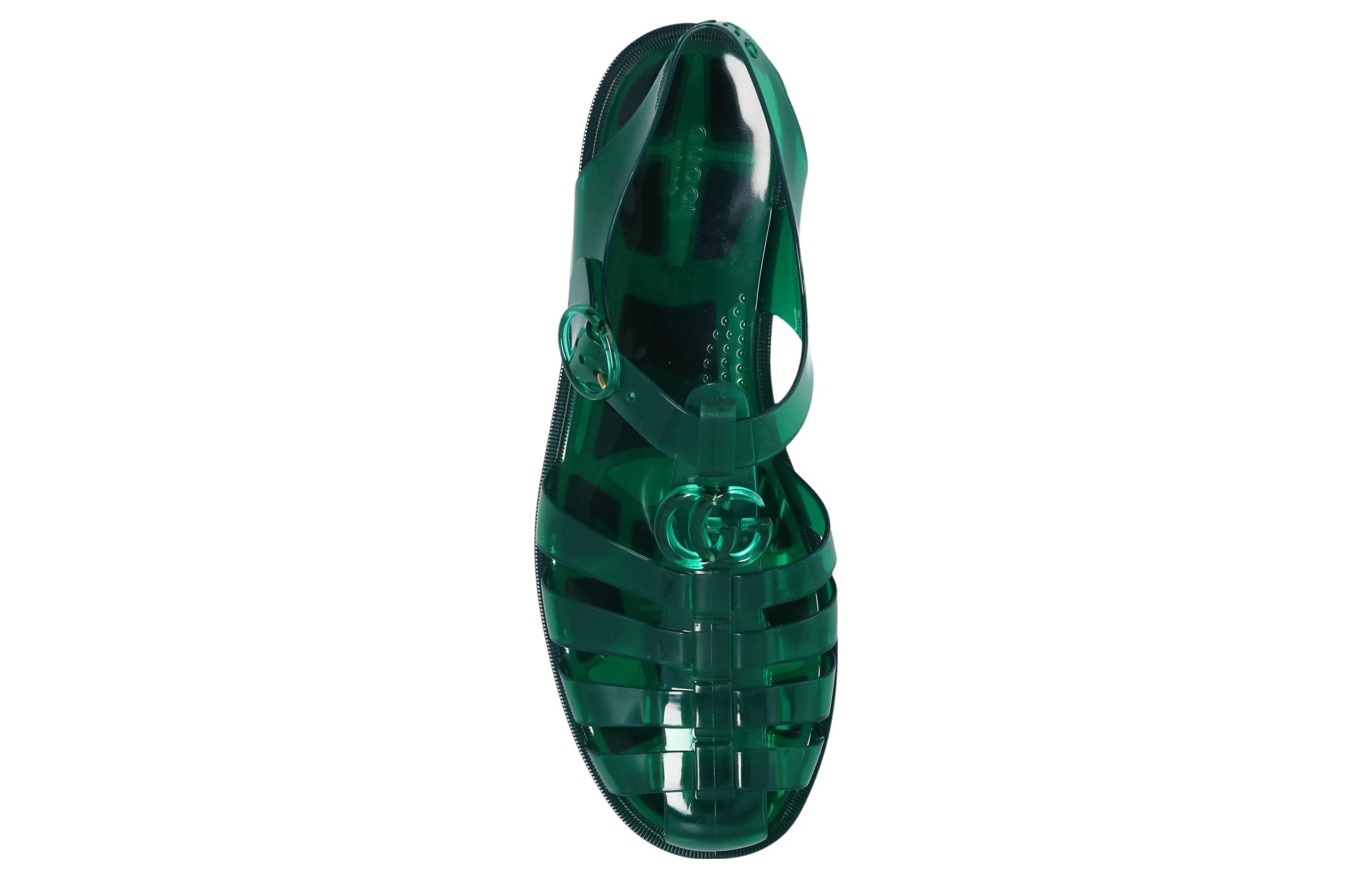 Shop Gucci Sandal Karet GG 'Hijau' 674133-JFM00-8727