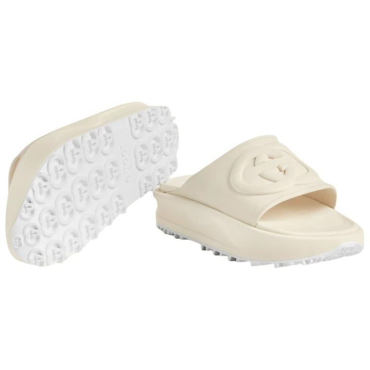 Purchase Gucci Gummi GG Sandalen ''Weiß'' 692380-JF000-9110