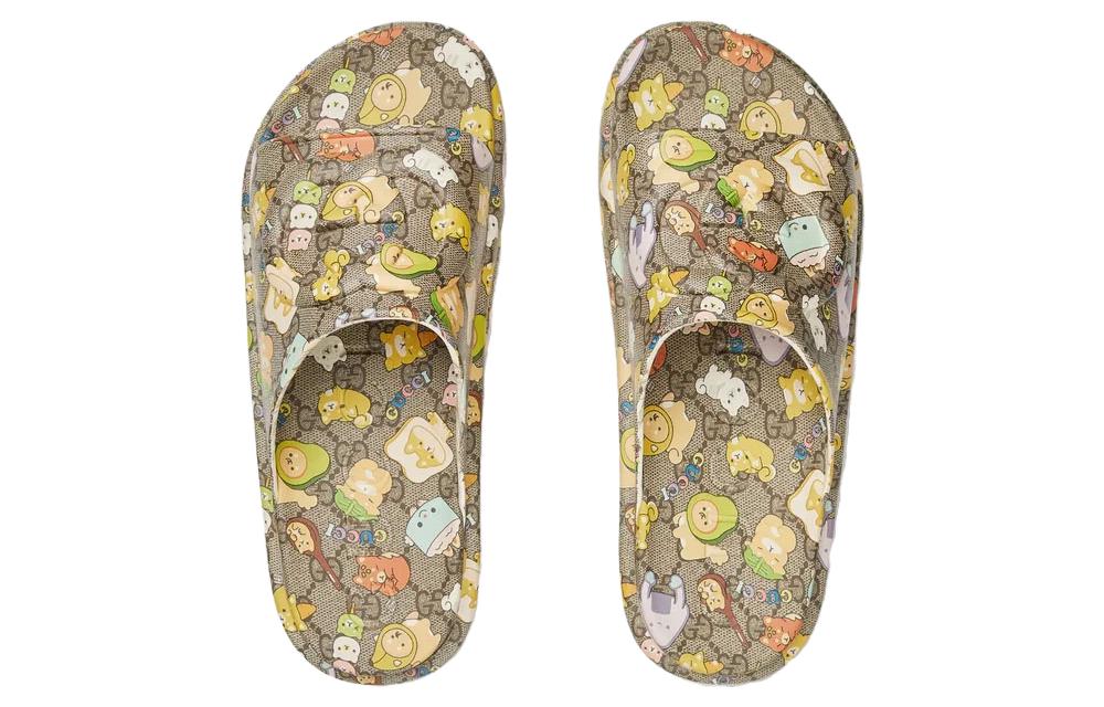 Shop Gucci Sandal Pria Motif Hewan Beige Multi 737518-JAAC6-8528