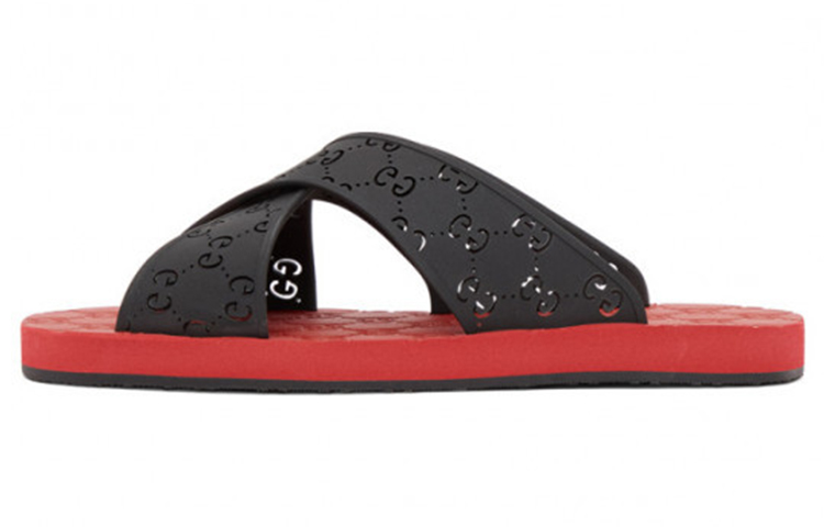 Gucci Rubber Slide 'Black Red' 645201-JER00-1000