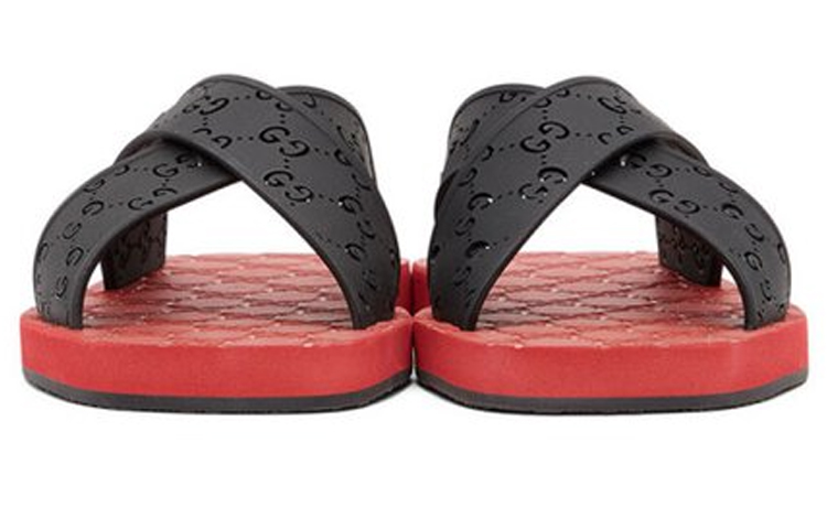 Lookbook 古驰 黑红配色橡胶凉拖 645201-JER00-1000