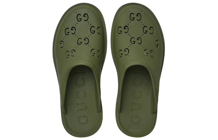 Lookbook Gucci 绿色橡胶拖鞋 655517-JFB00-3300