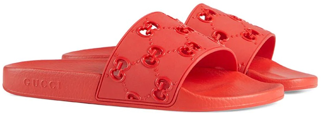 구찌 레드 러버 슬라이드 (Gucci Red Rubber Slide) 575957-JDR00-6448 Shop 구찌 레드 러버 슬라이드 (Gucci Red Rubber Slide) 575957-JDR00-6448