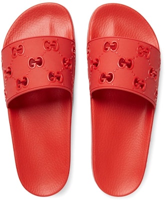 구찌 레드 러버 슬라이드 (Gucci Red Rubber Slide) 575957-JDR00-6448 Purchase 구찌 레드 러버 슬라이드 (Gucci Red Rubber Slide) 575957-JDR00-6448