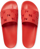 Purchase GUCCI 古馳 雙G鏤空橡膠拖鞋 紅色