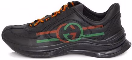 Gucci Run Side-Stripe Lace-Up Sneakers 'Black Red Green' 721111-UHH20-1000 Gucci Run Side-Stripe Lace-Up Sneakers 'Black Red Green' 721111-UHH20-1000