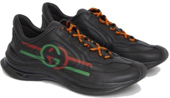 GUCCI古馳 Run 皮革 系帶圓頭舒適時尚 低幫 運動休閒鞋 黑色 Shop GUCCI古馳 Run 皮革 系帶圓頭舒適時尚 低幫 運動休閒鞋 黑色