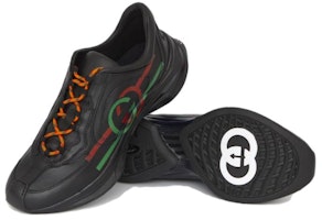 GUCCI古馳 Run 皮革 系帶圓頭舒適時尚 低幫 運動休閒鞋 黑色 Details for GUCCI古馳 Run 皮革 系帶圓頭舒適時尚 低幫 運動休閒鞋 黑色