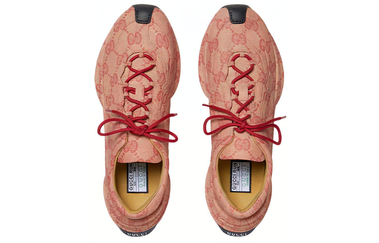 Lookbook Gucci Run Sneaker 'Beige Hibiscus Monogram' Beige Monogram Gucci Kasut Lelaki. 722630-AABEB-9713