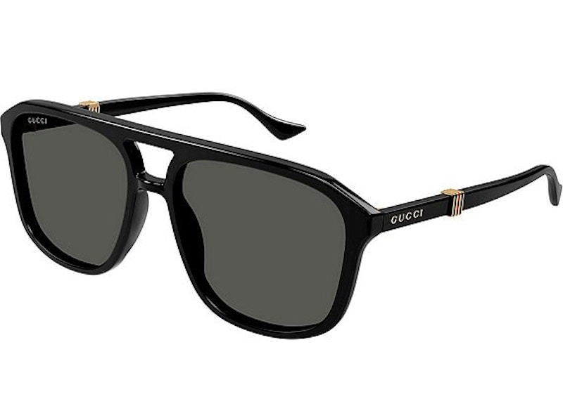 Gucci Running Web Aviator Sunglasses Black/Gold (GG1494S 001)