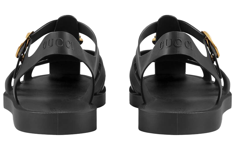 Purchase GUCCI 古馳 橡膠扣帶涼鞋 黑色