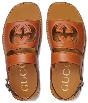 Sandal Gucci 'Interlocking G - Cokelat' 723627-US000-2176 Lookbook Sandal Gucci 'Interlocking G - Cokelat' 723627-US000-2176