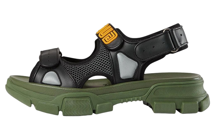 Buy 구찌 세가 샌들 (블랙/그린) 546064-DIR10-1065