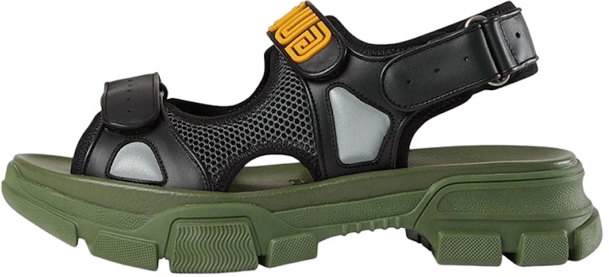 구찌 세가 샌들 (블랙/그린) 546064-DIR10-1065 Buy 구찌 세가 샌들 (블랙/그린) 546064-DIR10-1065