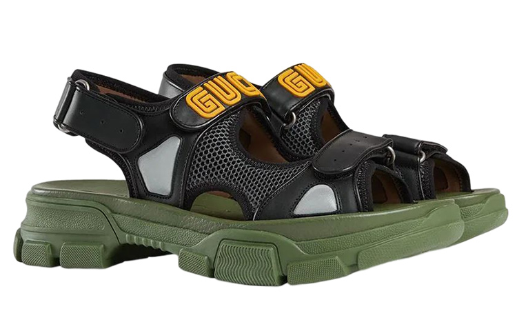 Lookbook Gucci Sandalen Sega ''Zwart Groen'' 546064-DIR10-1065