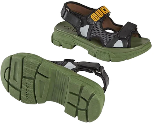 Gucci Sandalen Sega ''Zwart Groen'' 546064-DIR10-1065 Purchase Gucci Sandalen Sega ''Zwart Groen'' 546064-DIR10-1065