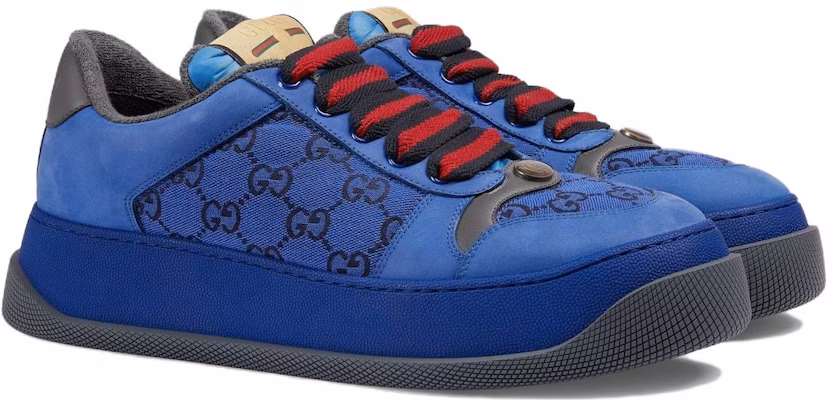 GUCCI古馳 Screener 時尚 低筒 生活休閒鞋 男款 藍色 Lookbook GUCCI古馳 Screener 時尚 低筒 生活休閒鞋 男款 藍色