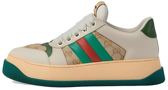 GUCCI古馳 Screener 皮革 百搭舒適 低幫 板鞋 男款 綠色 Buy GUCCI古馳 Screener 皮革 百搭舒適 低幫 板鞋 男款 綠色