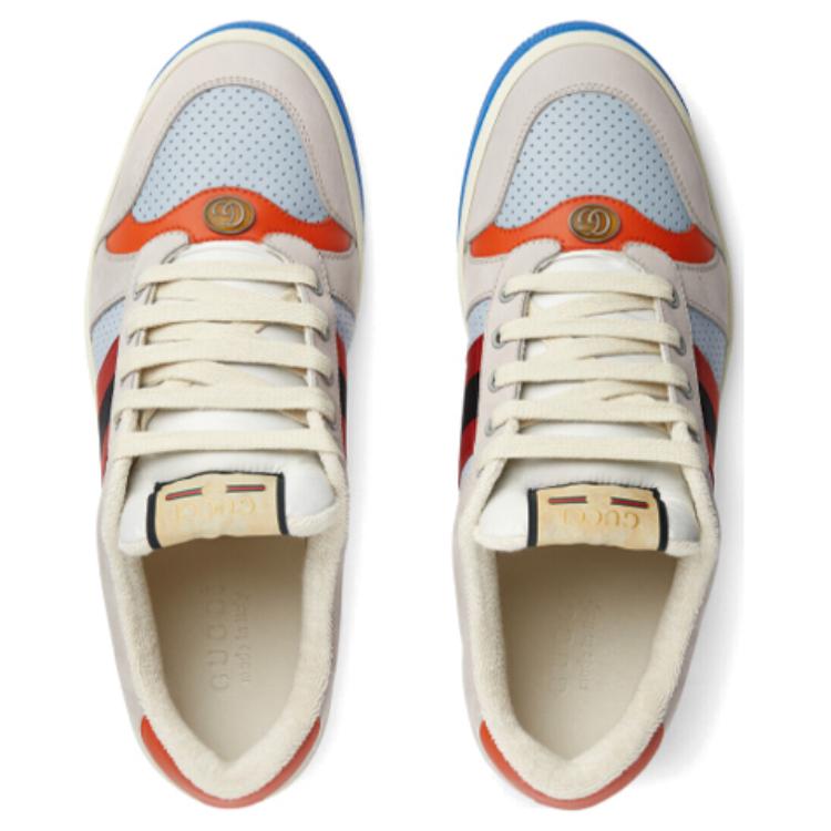 Shop GUCCI古馳 Screener 鞋帶 時尚板鞋 男款 灰藍紅