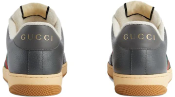 Shop GUCCI 古馳 Screener 帆布 低幫繫帶 時尚板鞋 男款 灰色