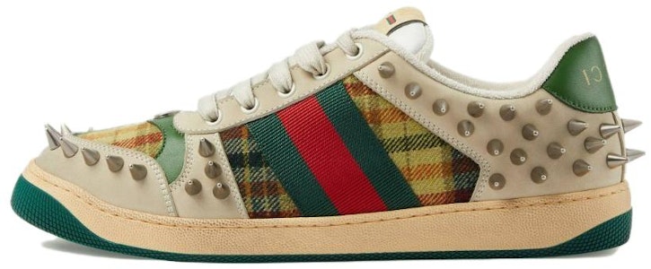 Gucci Screener GG Sepatu Kulit 'Beige Perak Metalik Hijau' 722613-FAAYN-8556 Buy Gucci Screener GG Sepatu Kulit 'Beige Perak Metalik Hijau' 722613-FAAYN-8556