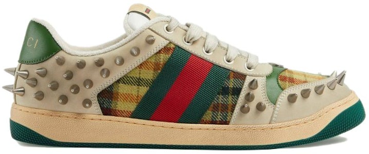 Gucci Screener GG Sepatu Kulit 'Beige Perak Metalik Hijau' 722613-FAAYN-8556 Order Gucci Screener GG Sepatu Kulit 'Beige Perak Metalik Hijau' 722613-FAAYN-8556