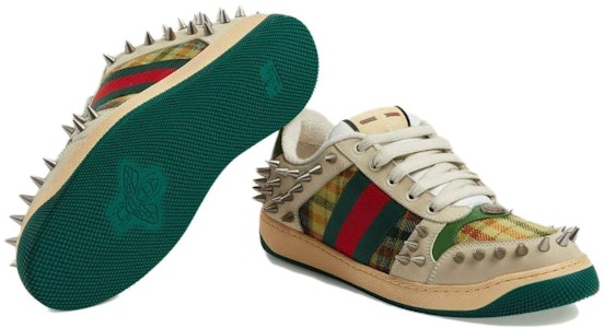 Gucci Screener GG Sepatu Kulit 'Beige Perak Metalik Hijau' 722613-FAAYN-8556 Purchase Gucci Screener GG Sepatu Kulit 'Beige Perak Metalik Hijau' 722613-FAAYN-8556