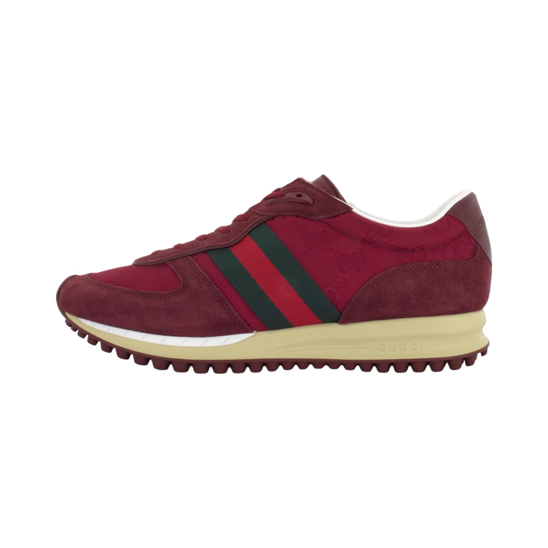 GUCCI Screener Re-Motion GG Stripe Low-Top Casual Shoes Red Sneakers 832461 AAEW3 6141