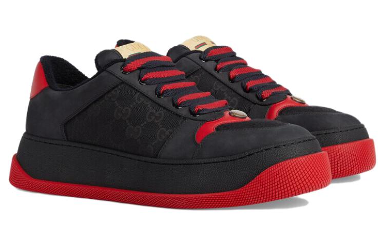 Lookbook Gucci Screener Sneaker 'Hitam Merah' 750048-FAB39-1058