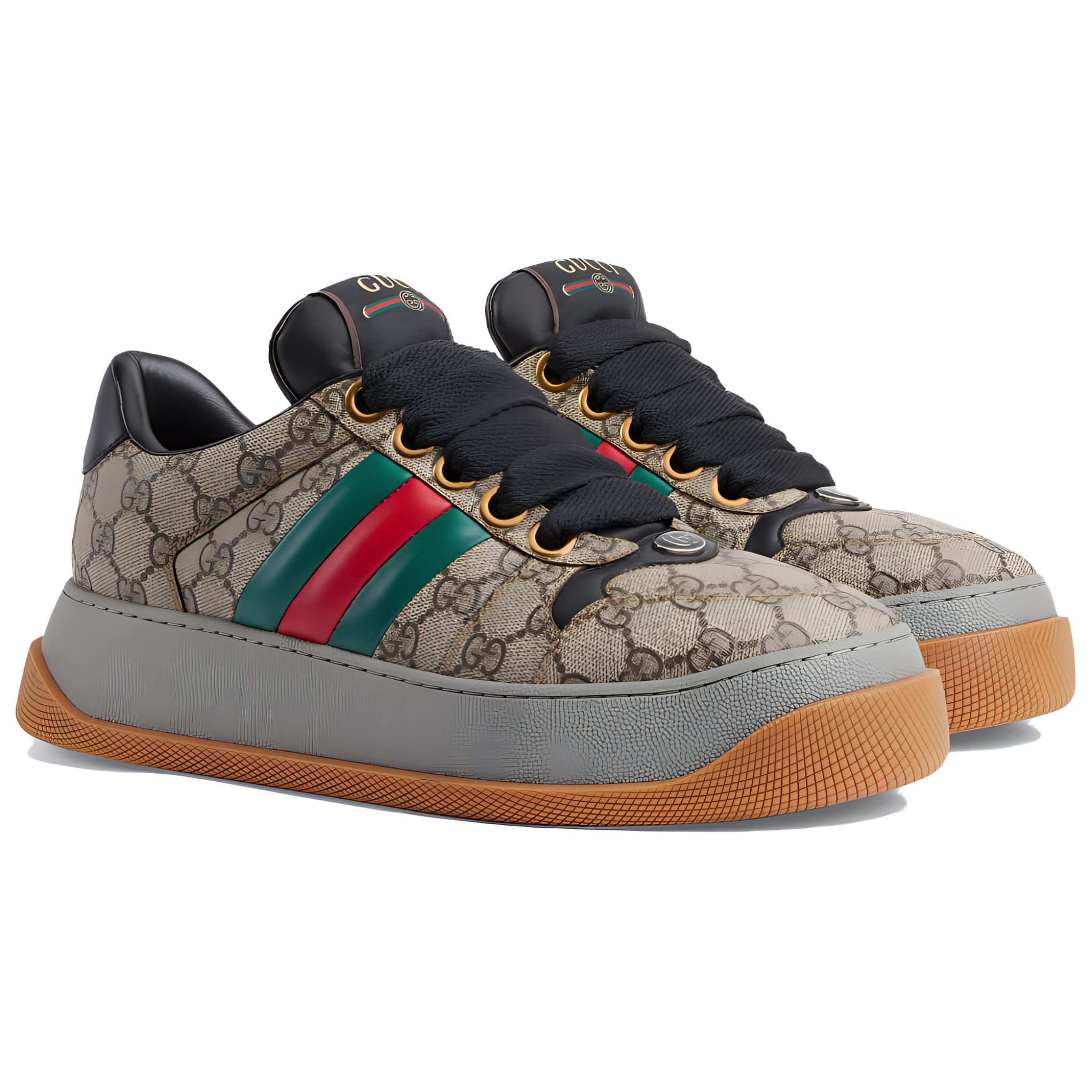 Lookbook Gucci复古运动鞋‘GG老花 - 米褐色’ 771460-FACTH-9749