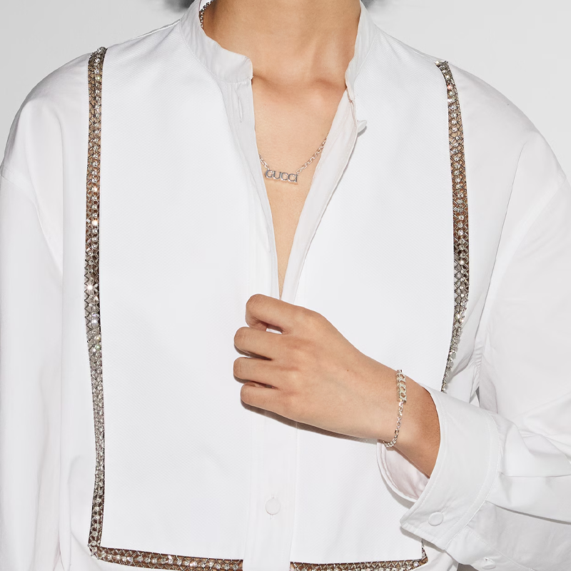 GUCCI Script Logo 925 Silver Necklace Unisex Couple Design - Silver 797199J84008106 圖 6