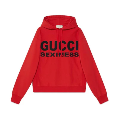 Gucci Sexiness Logo Print Hoodie Red Fashionable Pullover 569828-XJCK2-6249