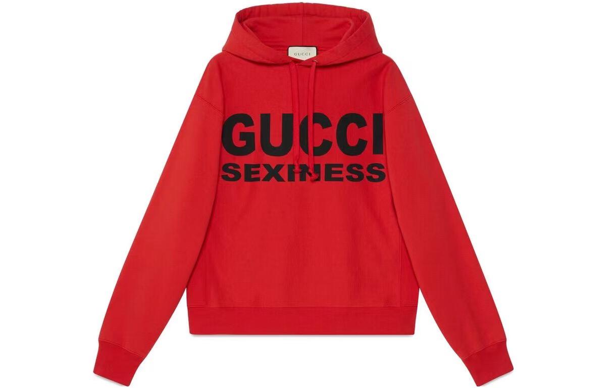 Order Hoodie Gucci Logo Seksiness Merah Pullover Fesyen 569828-XJCK2-6249