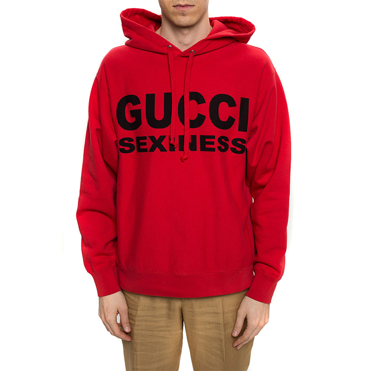 Lookbook Hoodie Gucci Logo Seksiness Merah Pullover Fesyen 569828-XJCK2-6249