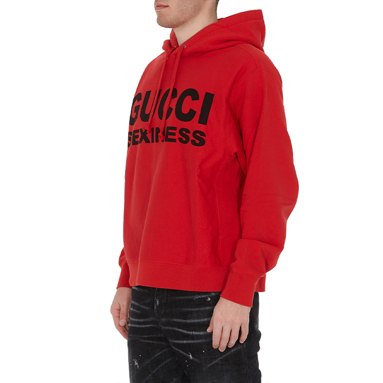 Details for Hoodie Gucci Logo Seksiness Merah Pullover Fesyen 569828-XJCK2-6249