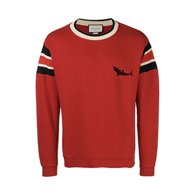 Gucci Shark Print Crewneck Pullover Sweater Red () 522842X9T456527