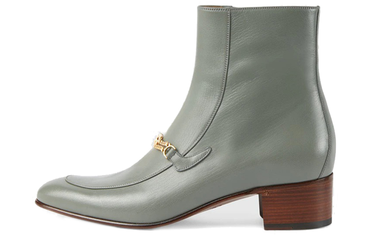 Gucci Short Boot 'Retro Double G Buckle Grey'