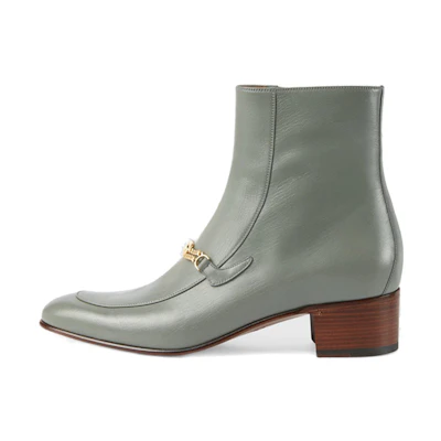 Gucci Short Boot 'Retro Double G Buckle Grey'