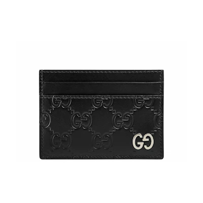 Gucci Signature Card Case Metal GG Black