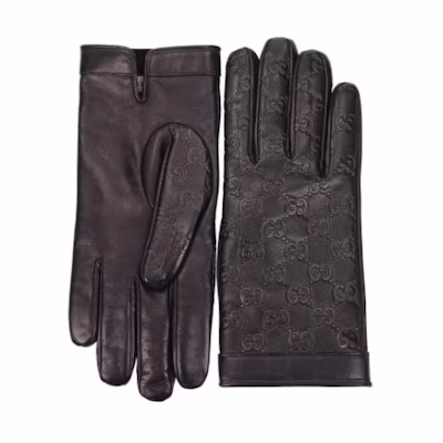 GUCCI Signature Elegant Fashion Print Gloves Black Unisex 434211B65001000